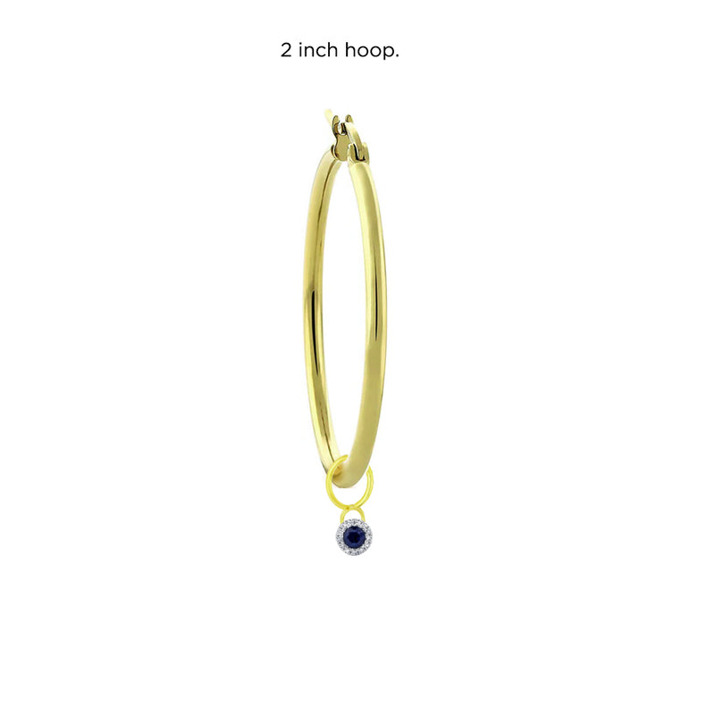 Blue Sapphire and Diamond Hoop Charm