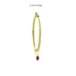 Ruby and Diamond Marquise Cut Hoop Charm