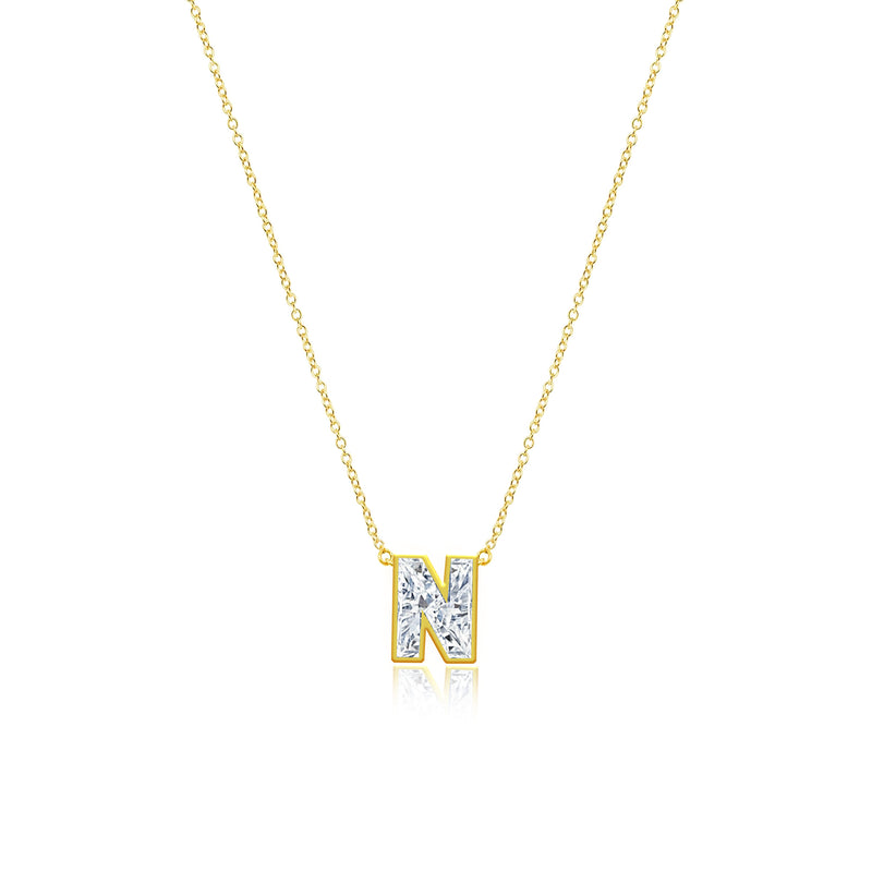 Diamond Bezel Set Initial Necklace (Lab Grown) ONLINE EXCLUSIVE
