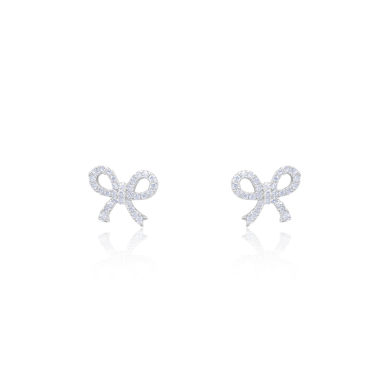 Delicate Diamond Bow Studs