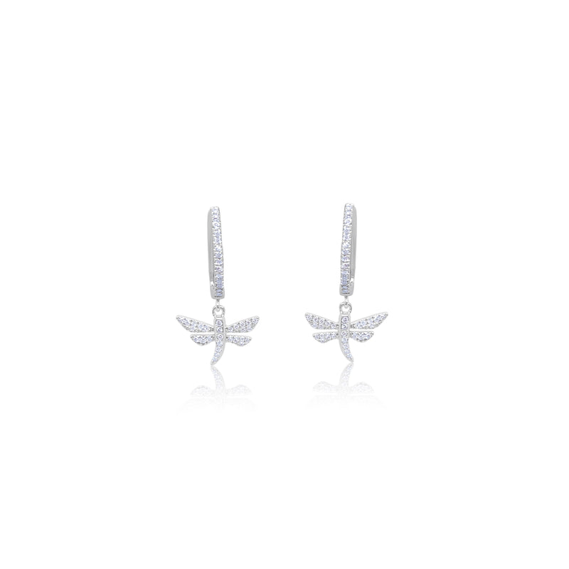 White Gold Diamond Dragonfly Huggies IN STOCK READY TO SHIP