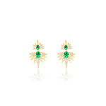 Emerald and Diamond Sun Earrings