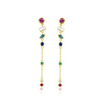Yellow Gold Rainbow Drop Earrings IN STOCK READY TO SHIP