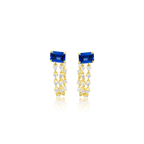 Yellow Gold Diamond Chain Studs