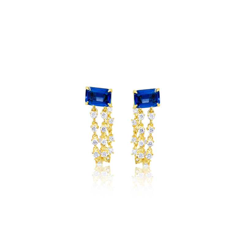 Yellow Gold Diamond Chain Studs