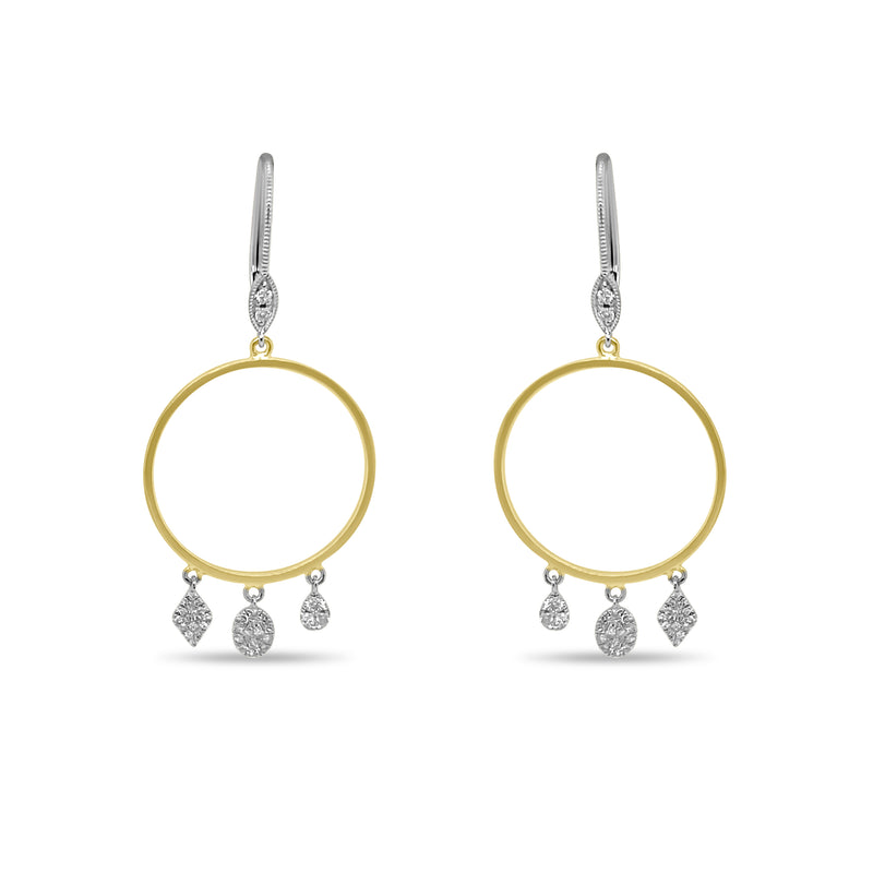 Two Tone Gold Drop Earrings