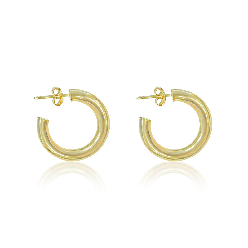 Chunky Yellow Gold Hoops