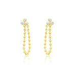 Yellow Gold Ball Chain Diamond Studs