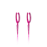Electric Pink Diamond Dagger Huggies