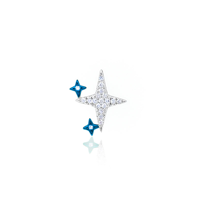 Galactic Blue Celestial Starburst Stud