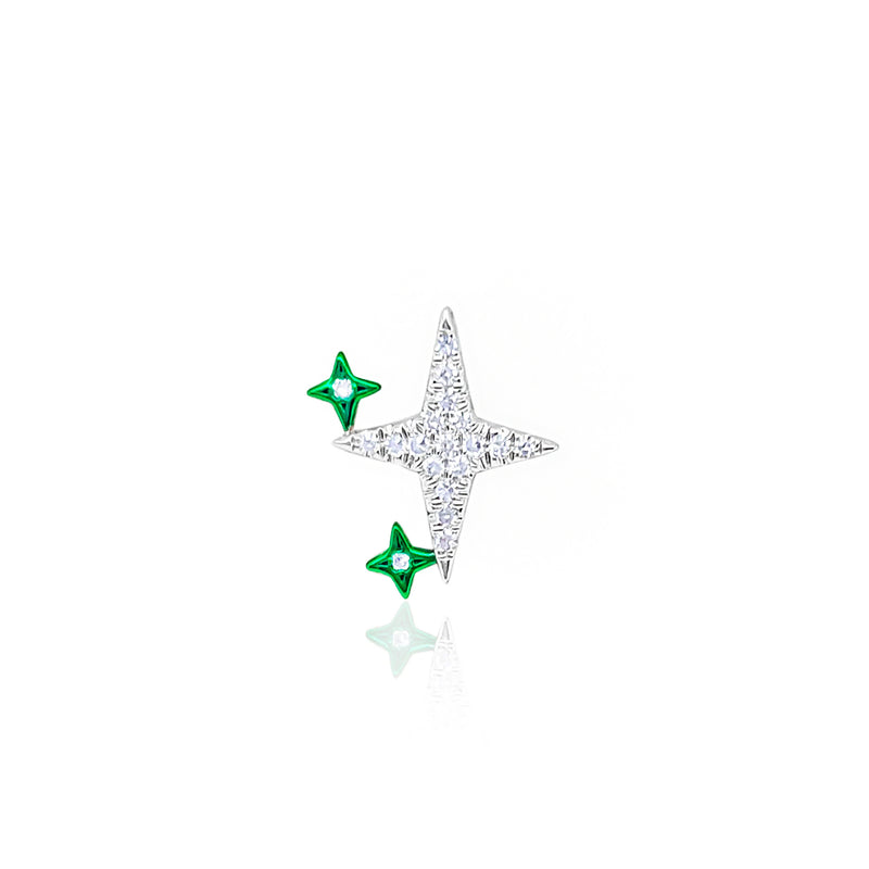 Electric Green Celestial Starbusrt Stud
