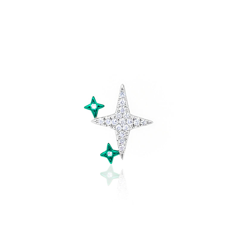 Mermaid Green Celestial Starburst Stud