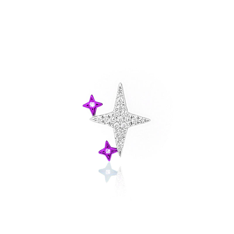 Electric Pink Celestial Starburst Stud