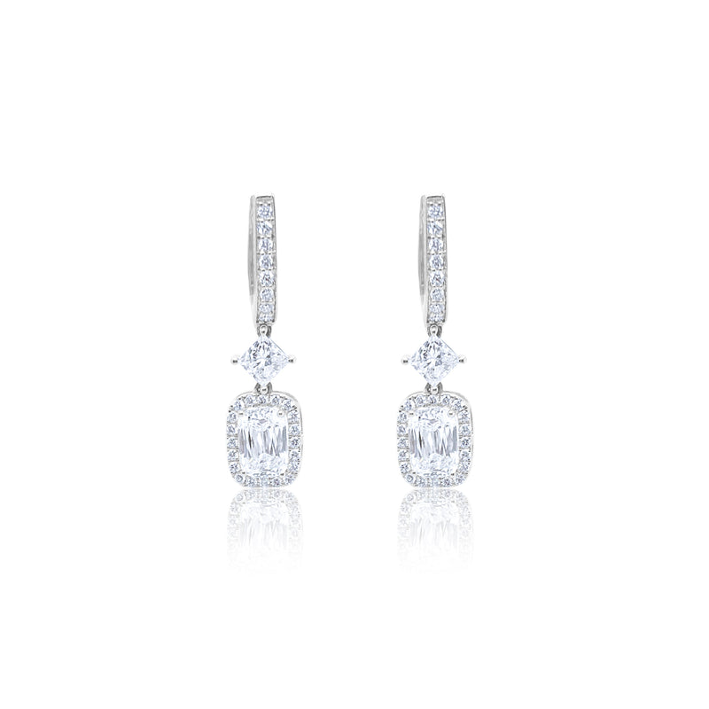 White Gold Diamond Drop Earrings | 4.5 ct LAB Diamond