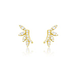 Yellow Gold Diamond Leaf Studs ONLINE EXCLUSIVE