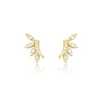 Yellow Gold Diamond Leaf Studs ONLINE EXCLUSIVE