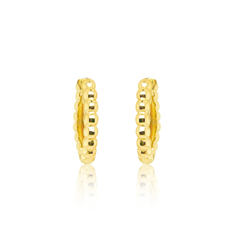Yellow Gold Beaded Hoops ONLINE EXCLUSIVE