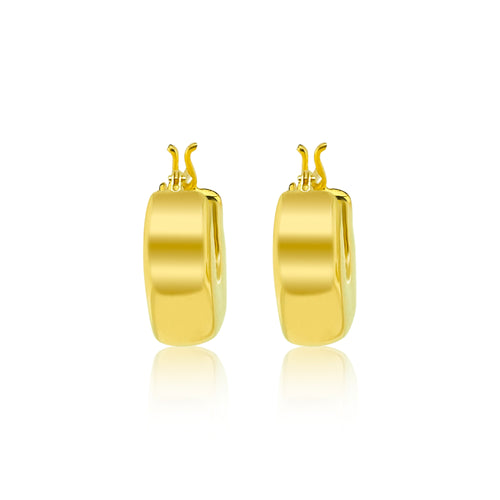 Yellow Gold Bubble Hexagon Hoop Earrings- BOUTIQUE EXCLUSIVE