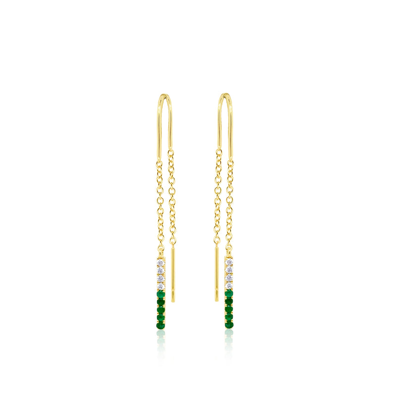 Emerald Threader Earrings