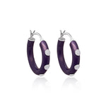 Capri Noir Black  Silver Hoops