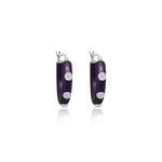 Capri Noir Black  Silver Hoops