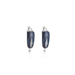 Soho Steel Silver Hoops With Diamonds