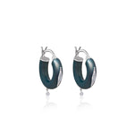 Soho Steel Silver Hoops With Diamonds