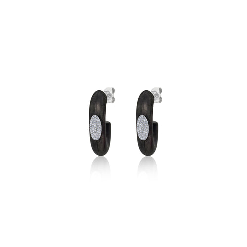 Marrakech Noir Diamond Hoop Earrings