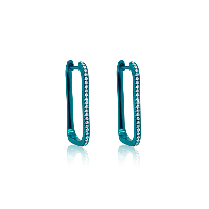Galactic Blue Rectangular Hoops