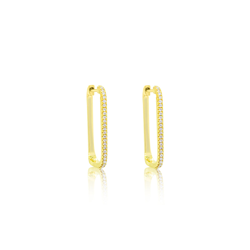 Yellow Gold Rectangular Hoops