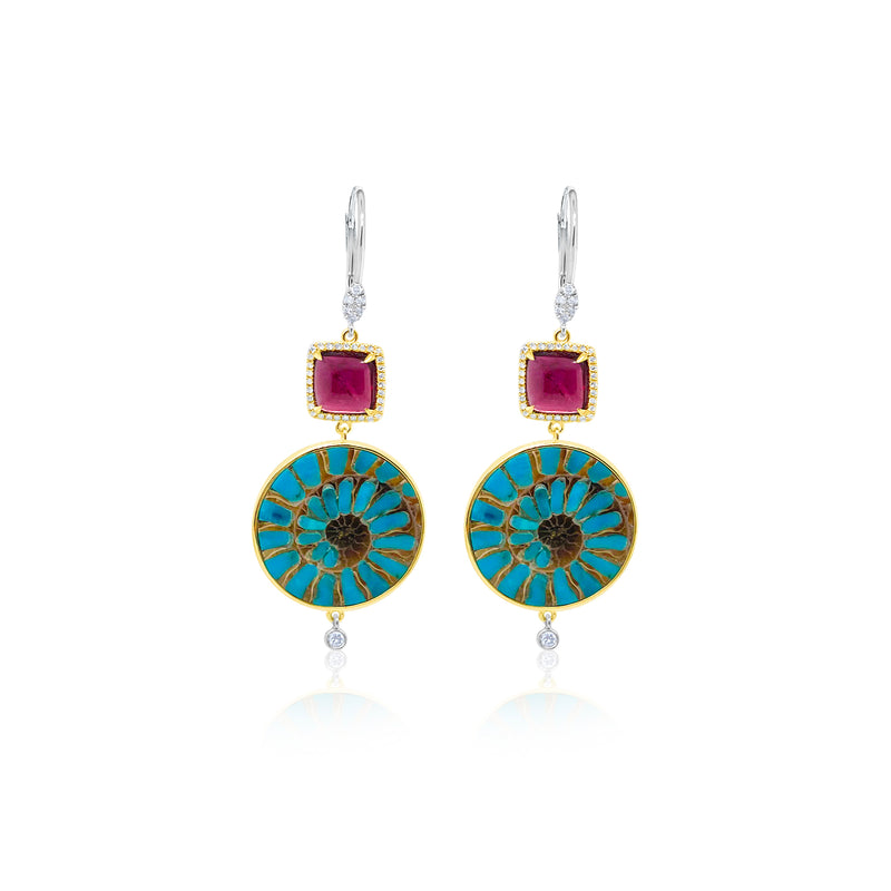 Ammonite Fossil Earrings