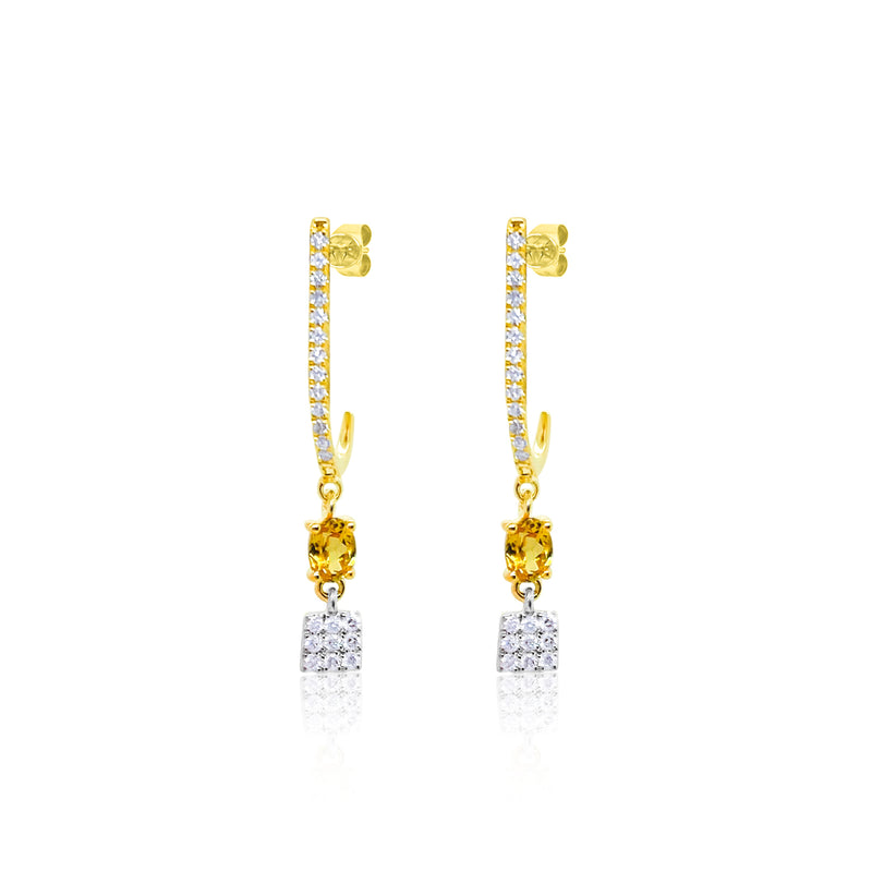 14kt Yellow Gold Yellow Sapphire Drop Earrings