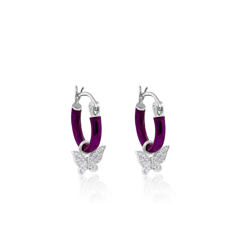 Silver Rhodium Hoops