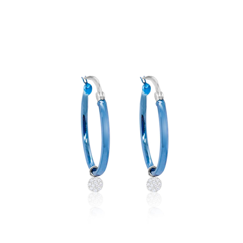 Tulum Twilight Silver Rhodium Hoops
