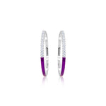 Santorini Split Silver and Diamond Hoops