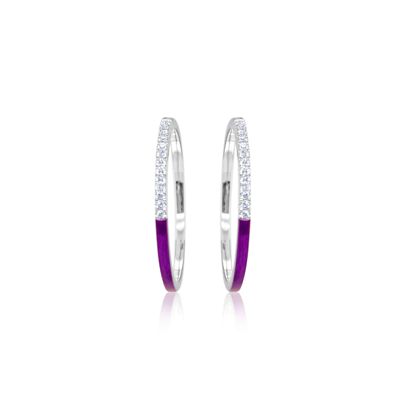 Santorini Split Silver and Diamond Hoops