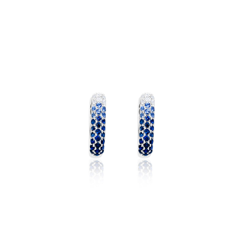 Ombre Blue Sapphire 14kt White Gold Huggies ONLINE EXCLUSIVE