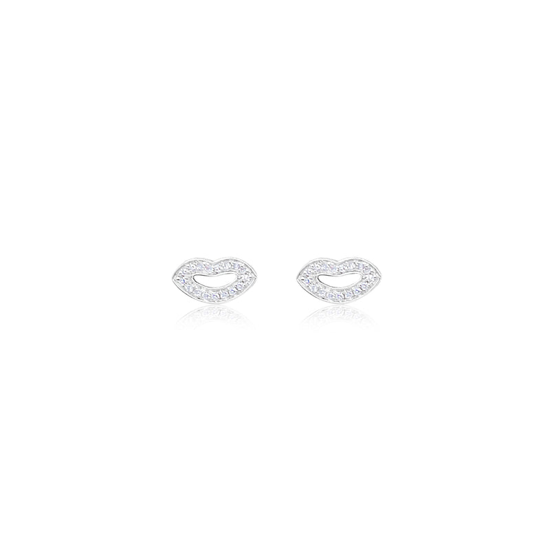 Lip Studs in 14kt White Gold and Diamonds