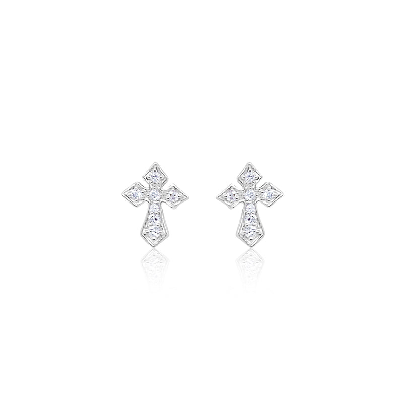 Victorian White Gold and Diamond Studs- Online Excusive