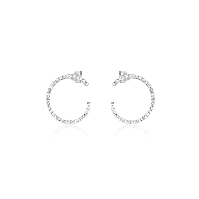 14kt White Gold Swirl Diamond Earrings