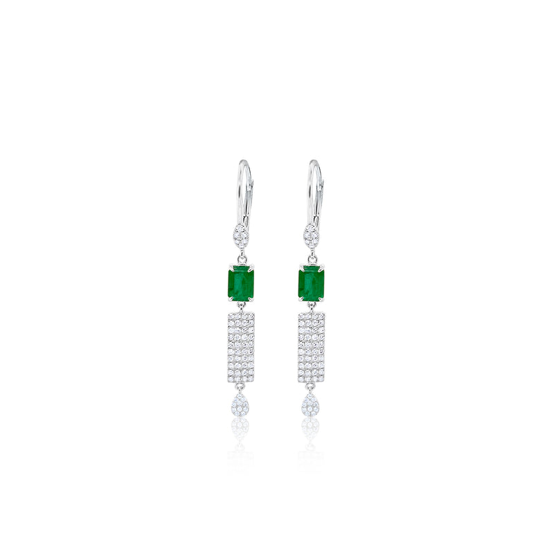 Emerald and Diamond Drop Earrings