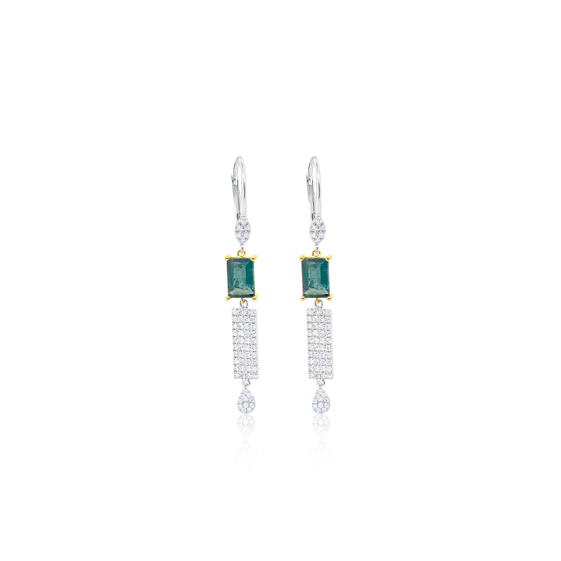 Turquoise and Diamond Drop Earrings