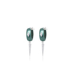 Mermaid Green Diamond Dagger Huggies