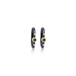 Blue Rhodium and Blue Sapphire Hoop