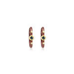 Terracota Rhodium and Blue Sapphire Hoop