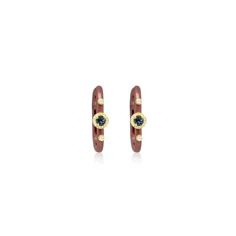 Terracota Rhodium and Blue Sapphire Hoop