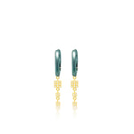 Mermaid Green Diamond Charm Huggie