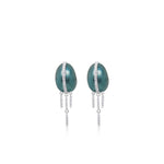 Blue Rhodium Fringe Studs