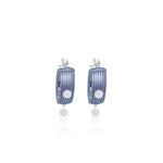 Blue Rhodium Fringe Huggies