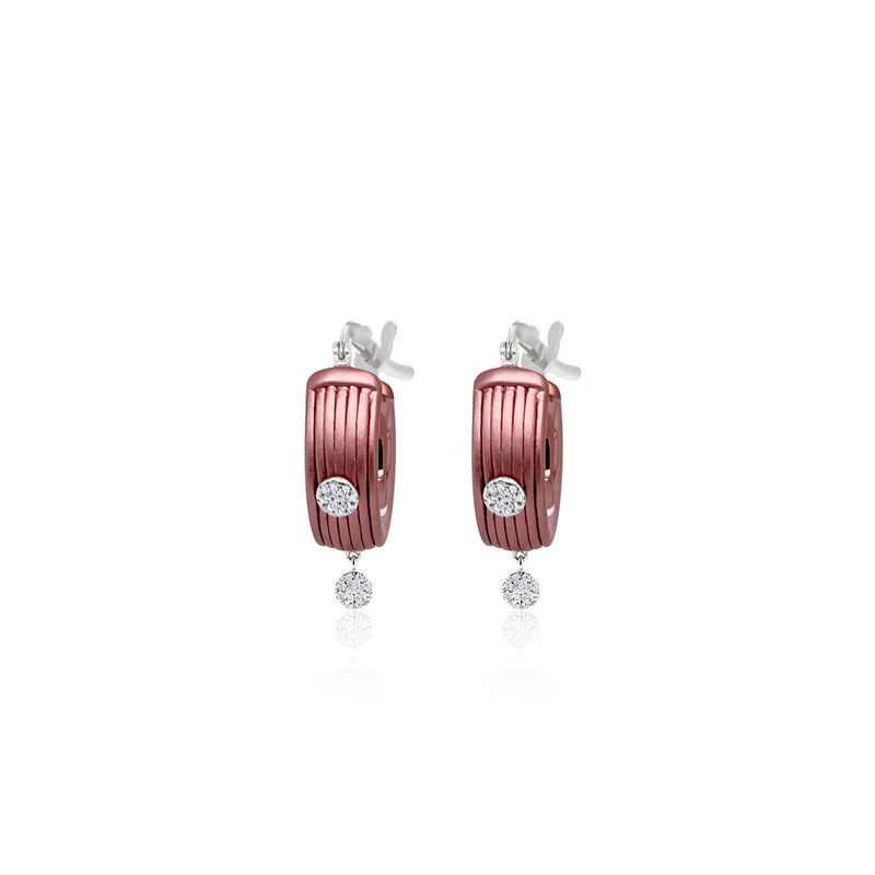 Terracota Rhodium Fringe Huggies